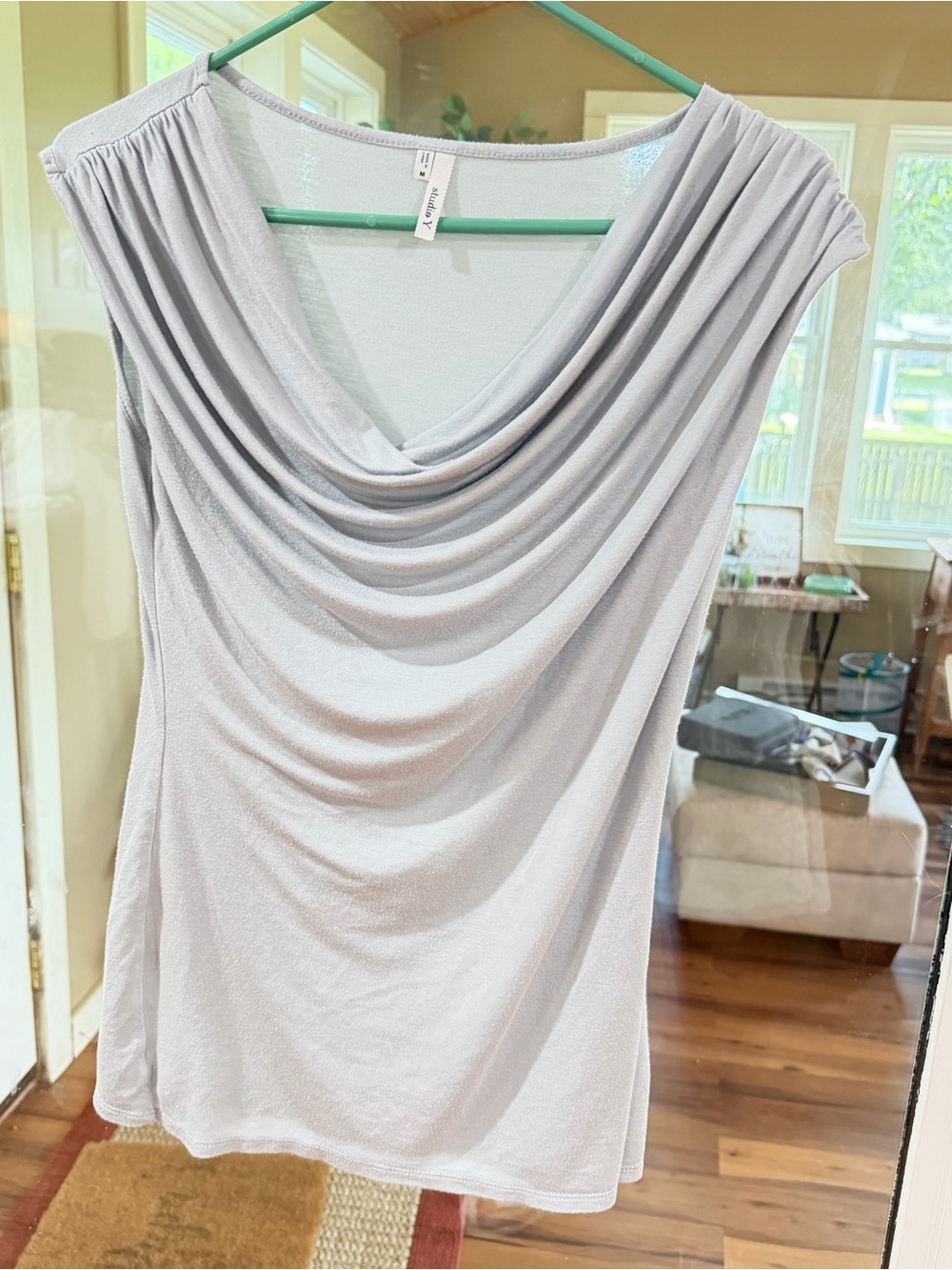Studio Y Light Gray Draped Cowl Neck Camisole